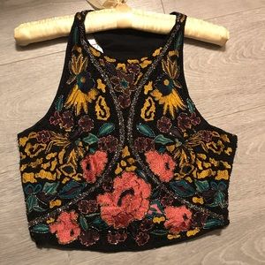 Beaded Racerback Crop Top